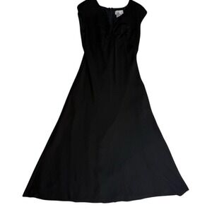 Adrianna Papell Vintage Detailed Chiffon A-Line Sheath Dress‎ V-Neck Size 8 EUC